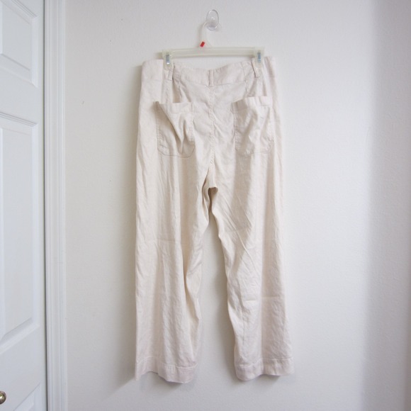 Maeve by Anthropologie Pants - Maeve Anthropologie The Colette Wide Leg Crop Pant Womens 32 Cream Off White Y2K